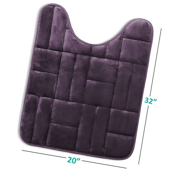 dimension image slide 10 of 28, Clara Clark Ultra Soft Non Slip and Absorbent Bath Rug - Tiled Velvet Memory Foam Bath Mat