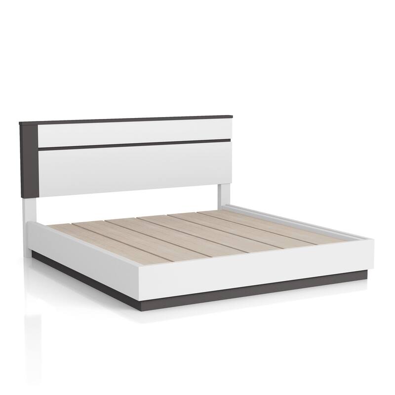 Conjira Modern White Wood 3-Piece Platform Bedroom Set (USB) by Furniture of America