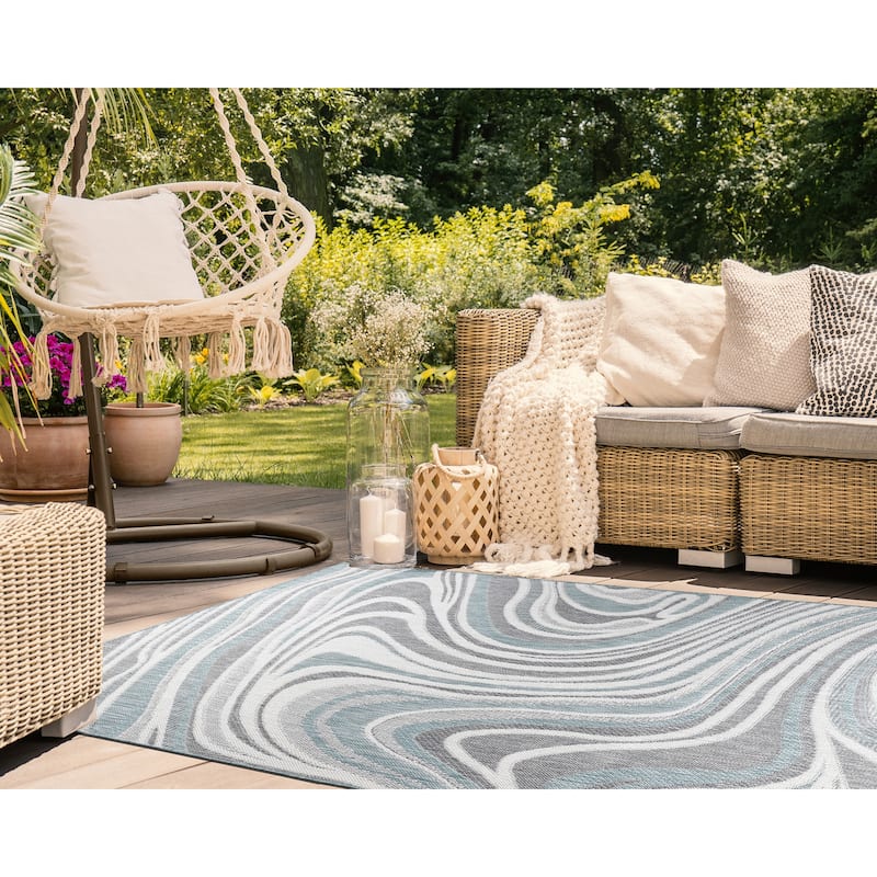 Liora Manne Malibu Waves Indoor/Outdoor Rug