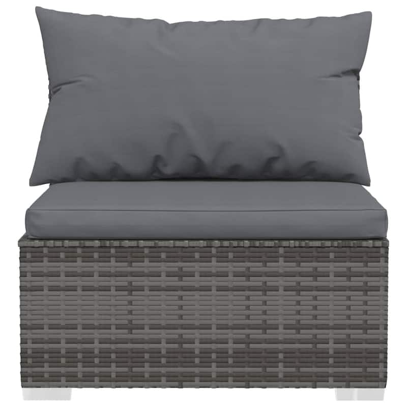 vidaXL Patio Lounge Set Outdoor Sectional Sofa Set Table Garden Poly Rattan - 27.6" x 27.6" x 23.8"