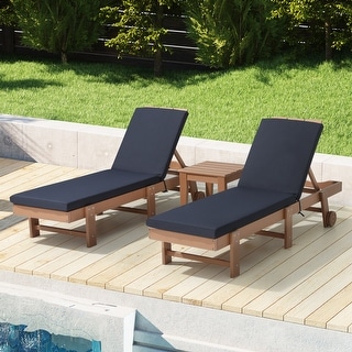 Fading Free All Weather Outdoor Patio Chaise Lounge Cushions Only - (Set of 2)