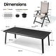 preview thumbnail 33 of 41, 9/11/13-Piece Outdoor Patio Dining Set All-Weather Aluminum Dining Table with Umbrella Hole and Adjustable Folding Chairs