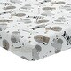 preview thumbnail 1 of 3, Lambs & Ivy Jungle Safari Cotton White/Gray Elephant/Lion Fitted Mini Crib Sheet