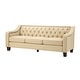 preview thumbnail 61 of 65, Mateo 82.28" Wide Transitional Genuine Leather Sofa with Nailhead Trim and Button-Tufted Back