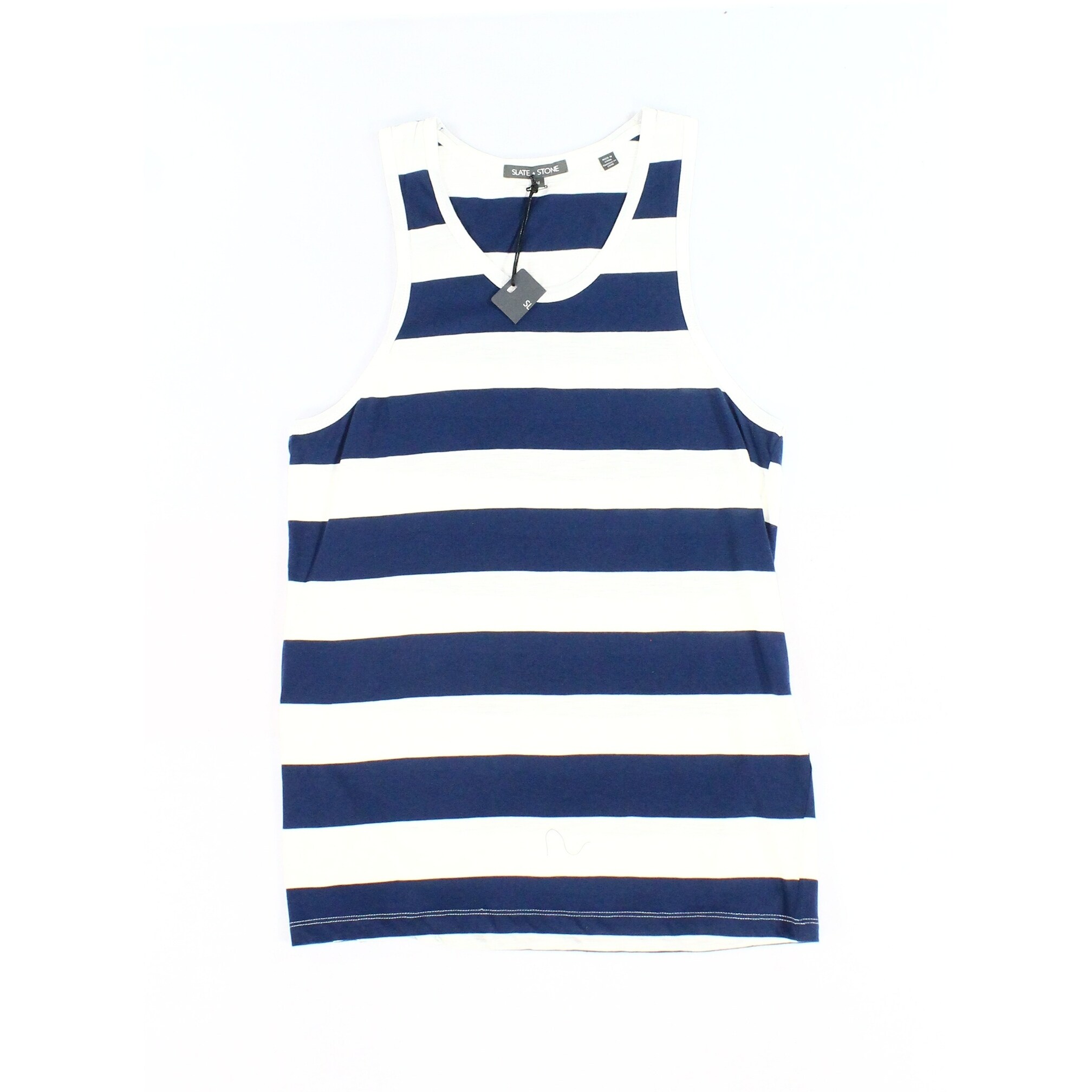 Shop Slate Stone White Mens Size Medium M Striped Sleeveless