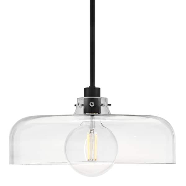 slide 2 of 3, Lark 83497 Maisie 15" Wide Pendant with Clear Glass Shade Black