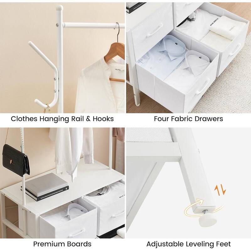 Clothing Rack, 4 Drawer Freestanding Storage Organizer