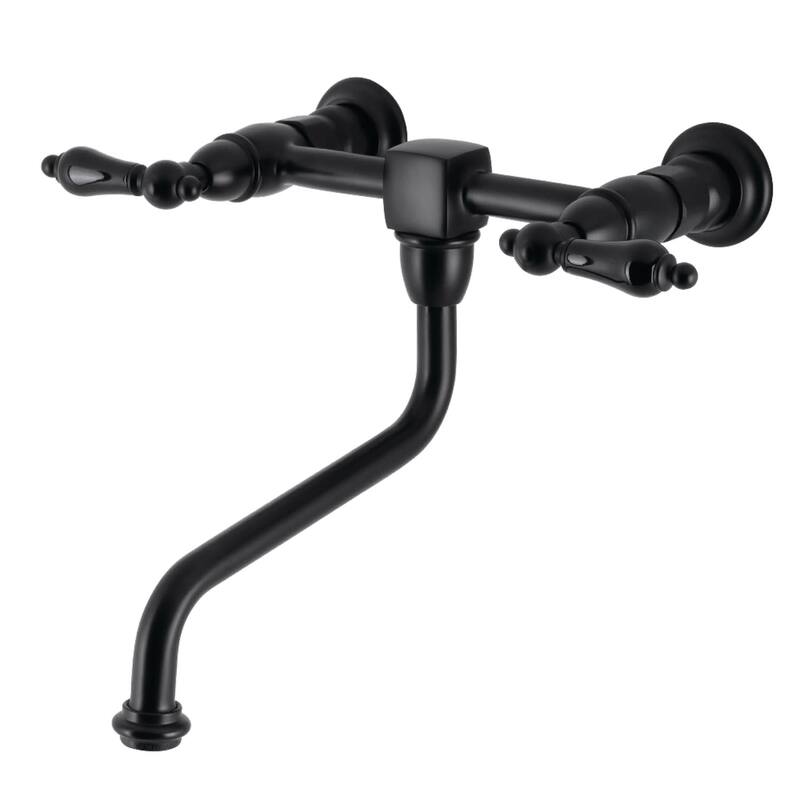 Kingston Brass Duchess 1.2 GPM Wall Mounted Bridge Bathroom Faucet - Matte Black