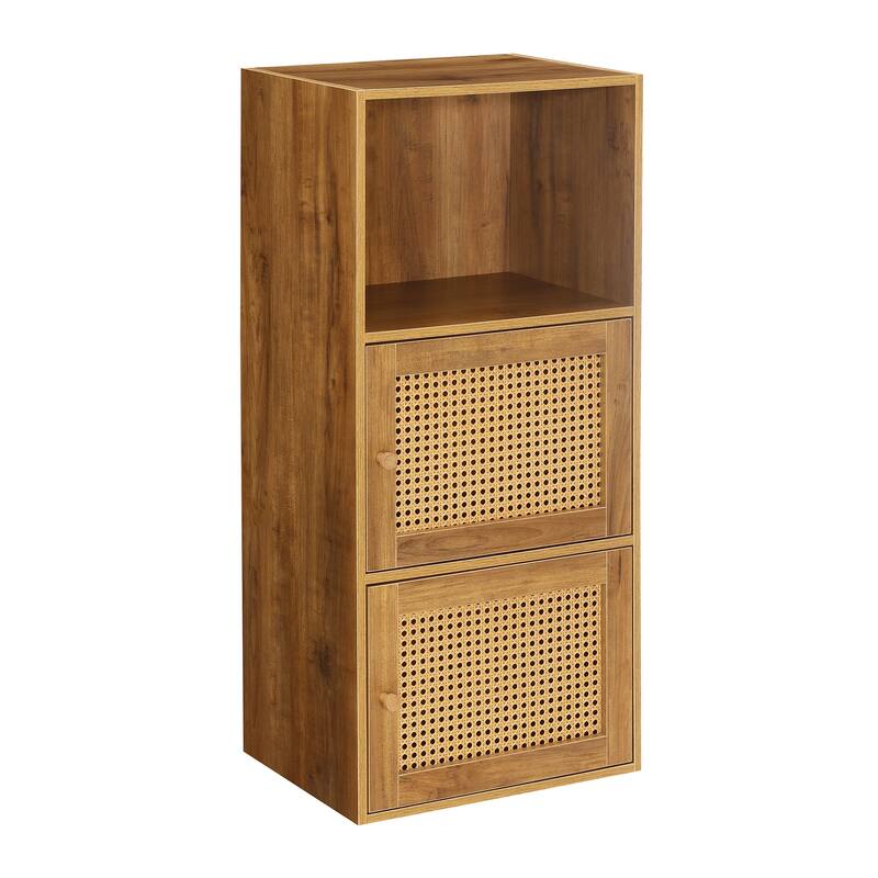 Convenience Concepts Xtra Storage Boho Weave 2 Door Cabinet with Shelf