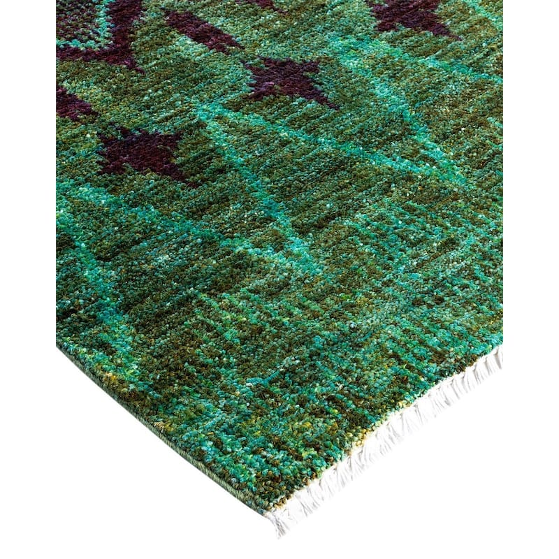 Contemporary Overdyed Wool Hand Knotted Area Rug - 4' 1" x 6' 1"