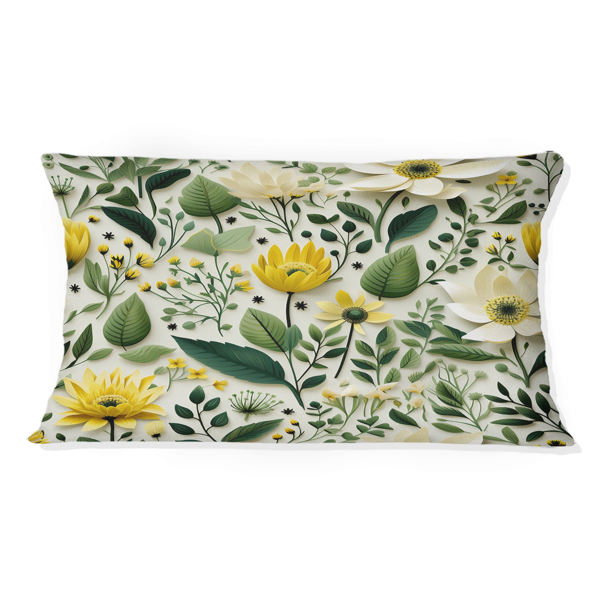 Botanical print top throw pillows