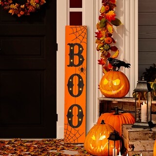 Glitzhome Halloween Wooden Porch Sign Decor