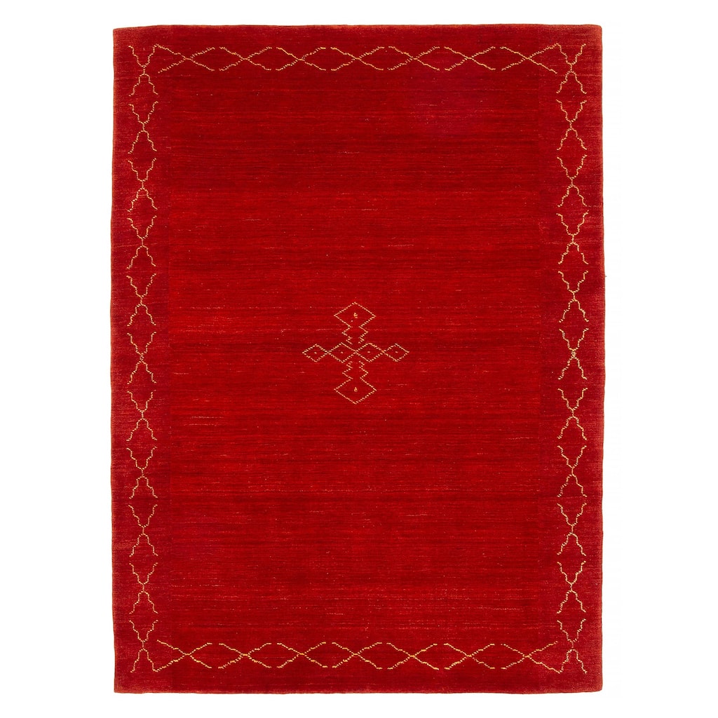 Kashkuli Gabbeh Red Rug 4'9" x 6'7" - 4'9 x 6'7