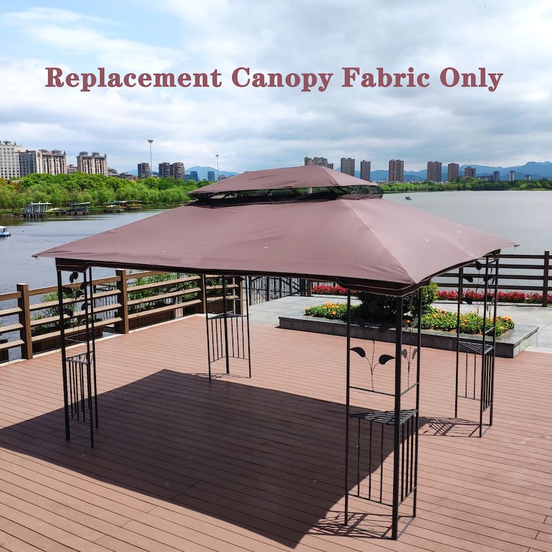 13 10 Ft Patio Double Roof Gazebo Replacement Canopy Top Fabric