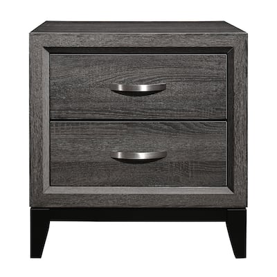 Contemporary Wooden Nightstand, Decorative Table with Metal Handles Dovetail Drawers, Coffee Table with Wooden Countertops
