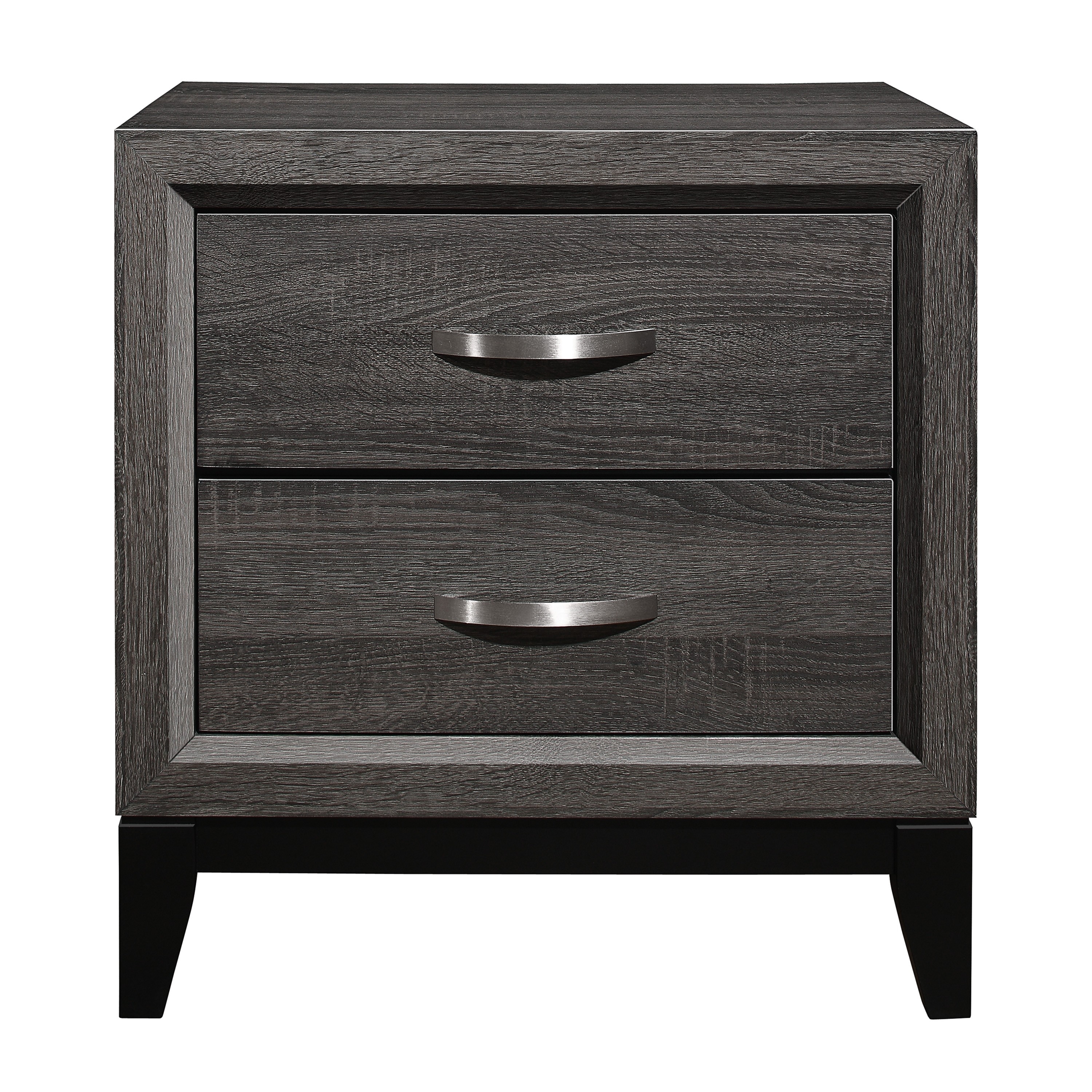 Contemporary Wooden Nightstand, Decorative Table with Metal Handles Dovetail Drawers, Coffee Table with Wooden Countertops