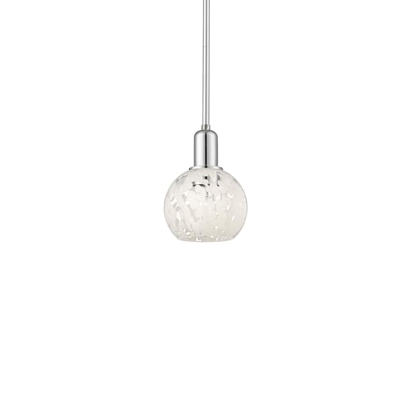 Innovations Lighting 716-1S-9-6 White Mouchette Pendant White - Polished Chrome / White Mouchette