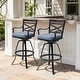 preview thumbnail 9 of 27, Outdoor Patio Bar Stools Aluminum Swivel Bar Chair with Sunbrella Cushion SpectrumDenim - 2PC