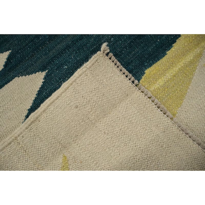 Hand Woven Oriental 100% Wool Carpet Southwestern Modern Multi-Colored Kilim Area Rug - 10' 1'' X 8' 4''