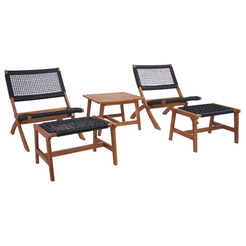 SAFAVIEH Lissy Acacia/ Rope Outdoor Chair & Table Set - 24W x 28D x 31H