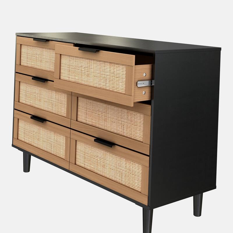 6 drawers Rattan dresser Rattan Drawer