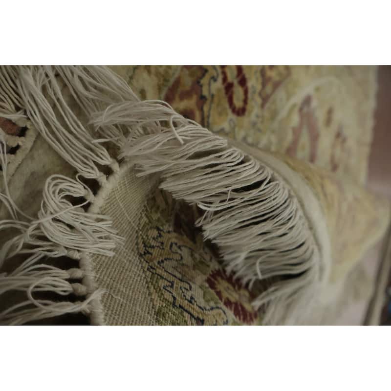 Hand Knotted Oriental 100% Wool Carpet Traditional Floral Beige & Ivories Ziegler Area Rug - 4' 1'' X 4' 1''