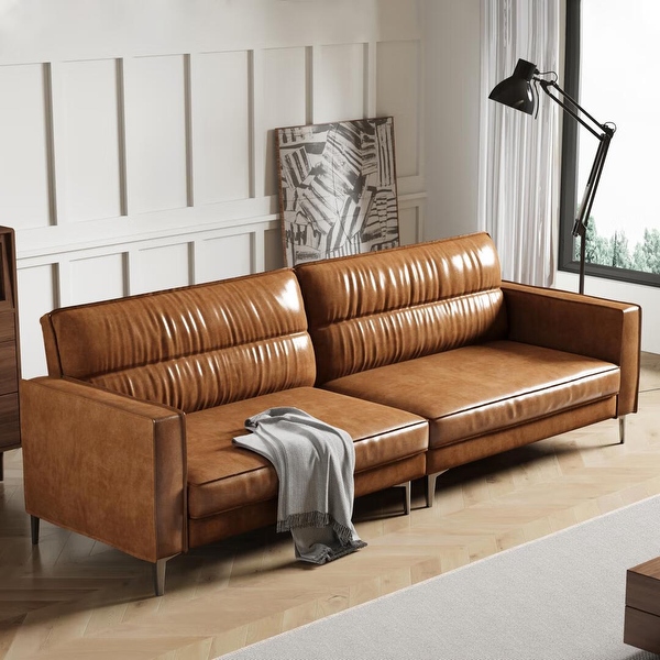 86.61 Oiled Leather Sectional Sofa 2 Seater Sofa with Modern Design Comfortable and Stylish Living Room Furniture
