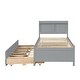 preview thumbnail 6 of 12, Twin Bed with Pull-Out Trundle and Storage Drawers for Space Saving Grey