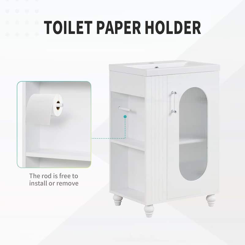 Bathroom Vanity Cabinet with Sink,with Two-tier Shelf,Adjustable Shelf