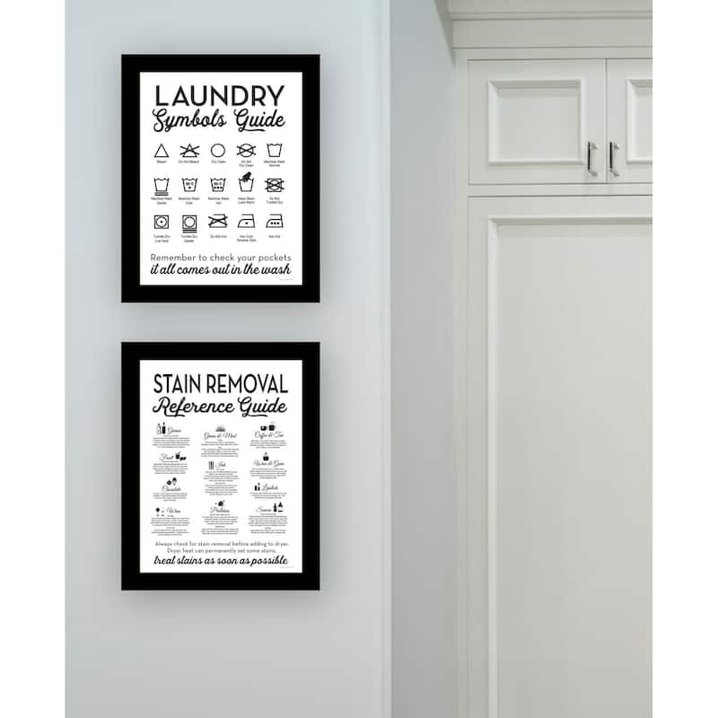 Trendy Decor 4U "Guide for Laundry and Stain Removal" Printed Framed Wall Art by Lettered & Lined