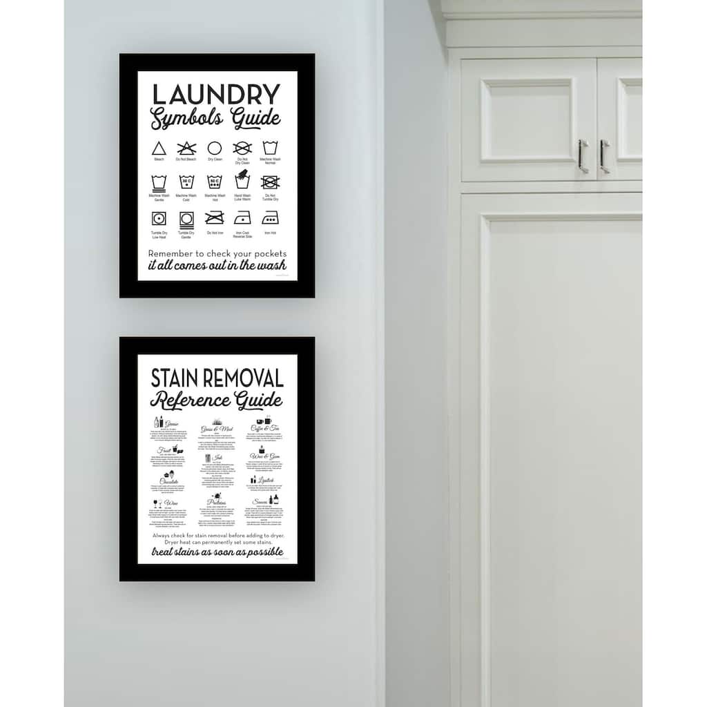 Trendy Decor 4U "Guide for Laundry and Stain Removal" Printed Framed Wall Art by Lettered & Lined