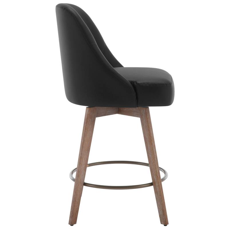 26" Counter Height Swivel Bar Stool, Upholstered Counter Stools - 39.37" (H) x 22.44" (D) x 21.65" (W)
