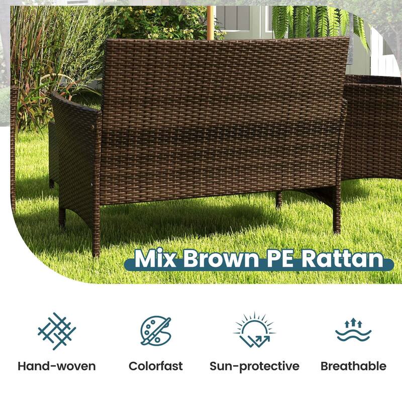 Costway 8 PCS Patio Furniture Set with Washable Cushions and Tempered - See Details