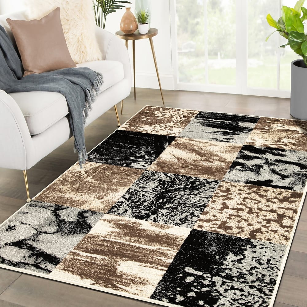 Patchwork Modern Eclectic Color Block Indoor Area Rug by Superior