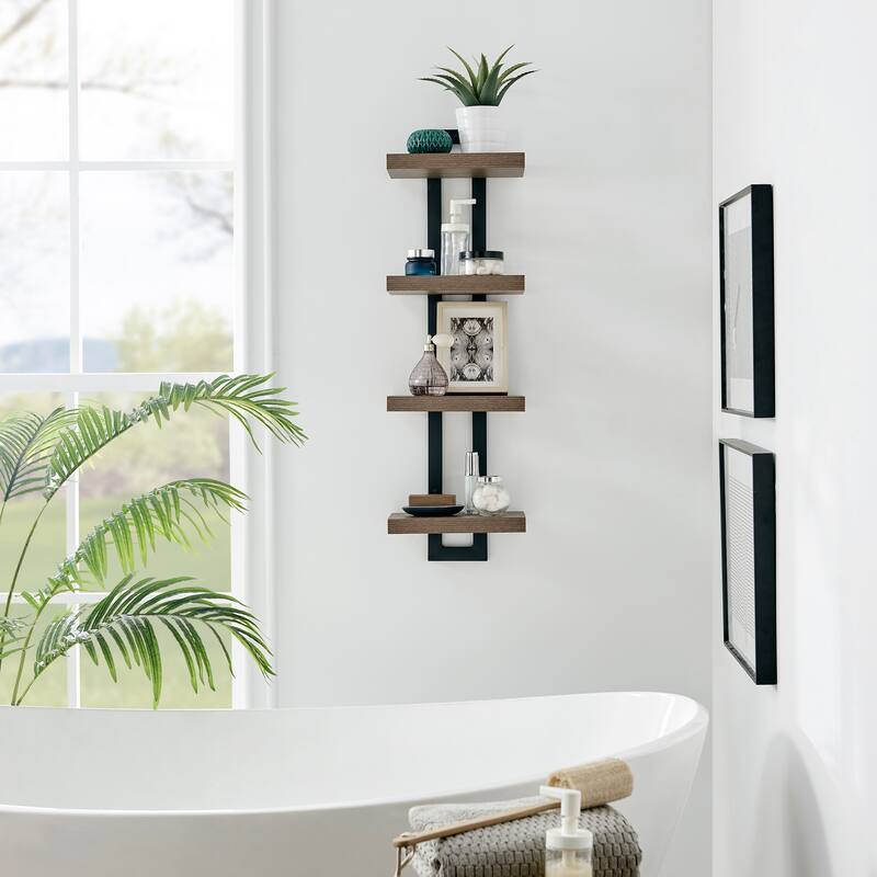 Danya B. 4-Tier Ladder Bracket Floating Wall Shelves