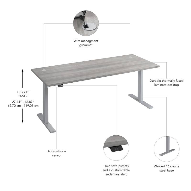 Bush Business Furniture Move 60 Series 72x30 Adjustable Standing Desk