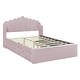 preview thumbnail 8 of 26, Full Upholstered Platform Bed with Four Drawers & USB Ports - Modern Comfort