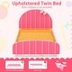 preview thumbnail 17 of 18, Costway Children Twin Size Upholstered Platform Single Bed with