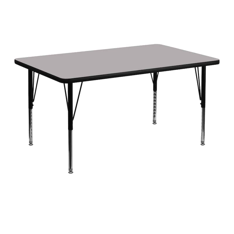 30''W x 48''L Thermal Laminate Activity Table - Adjustable Short Legs - Gray