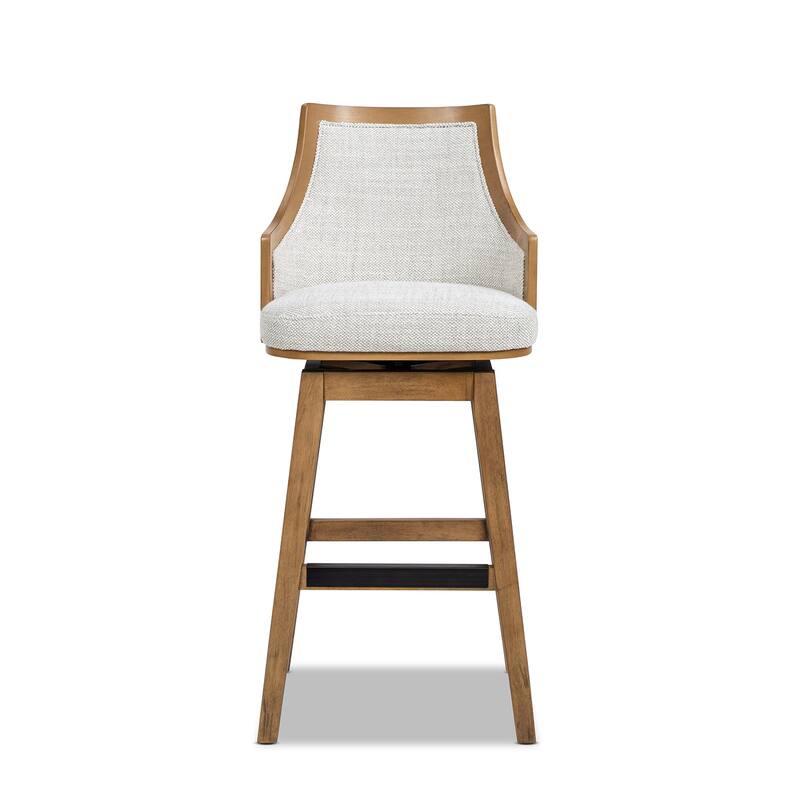 Bahama 26" Cane Rattan High-Back Swivel Counter Height Bar Stool