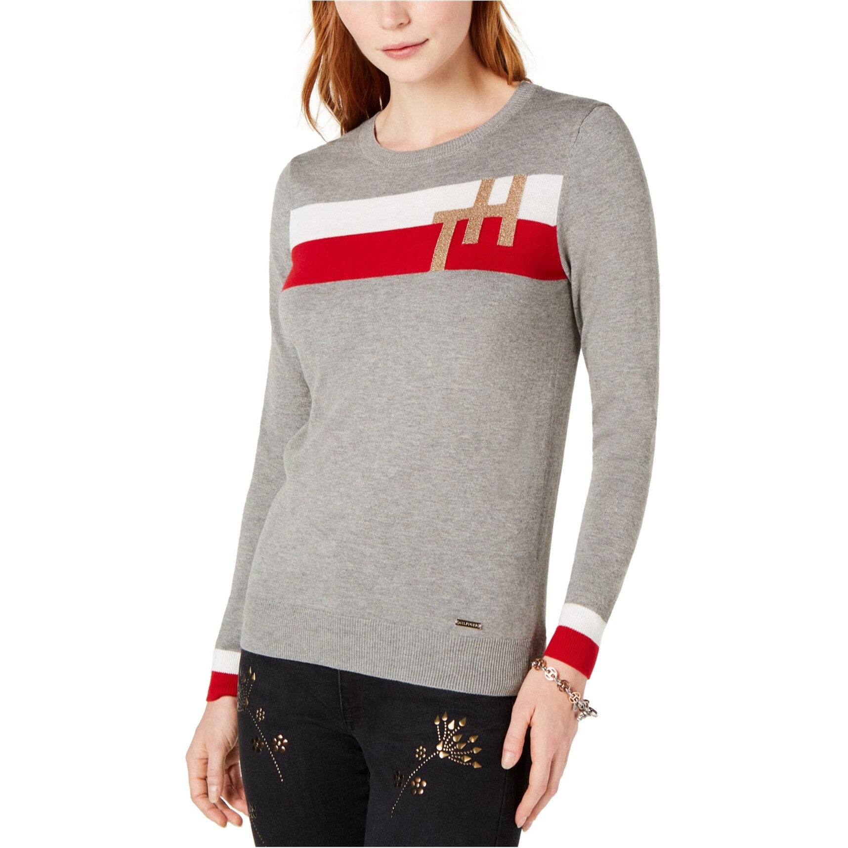 tommy hilfiger grey sweater women's