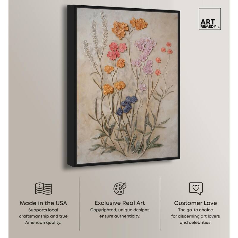 Sculpted Flora Frieze III Canvas by Art Remedy