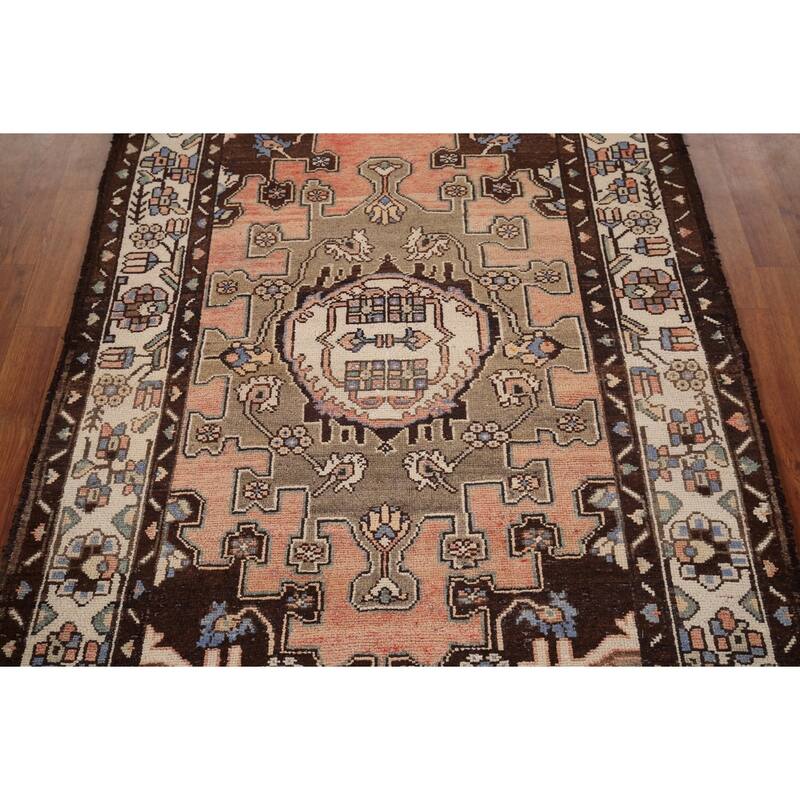 Hamedan Persian Accent Rug Hand-Knotted Wool Carpet - 4'0" x 6'5"