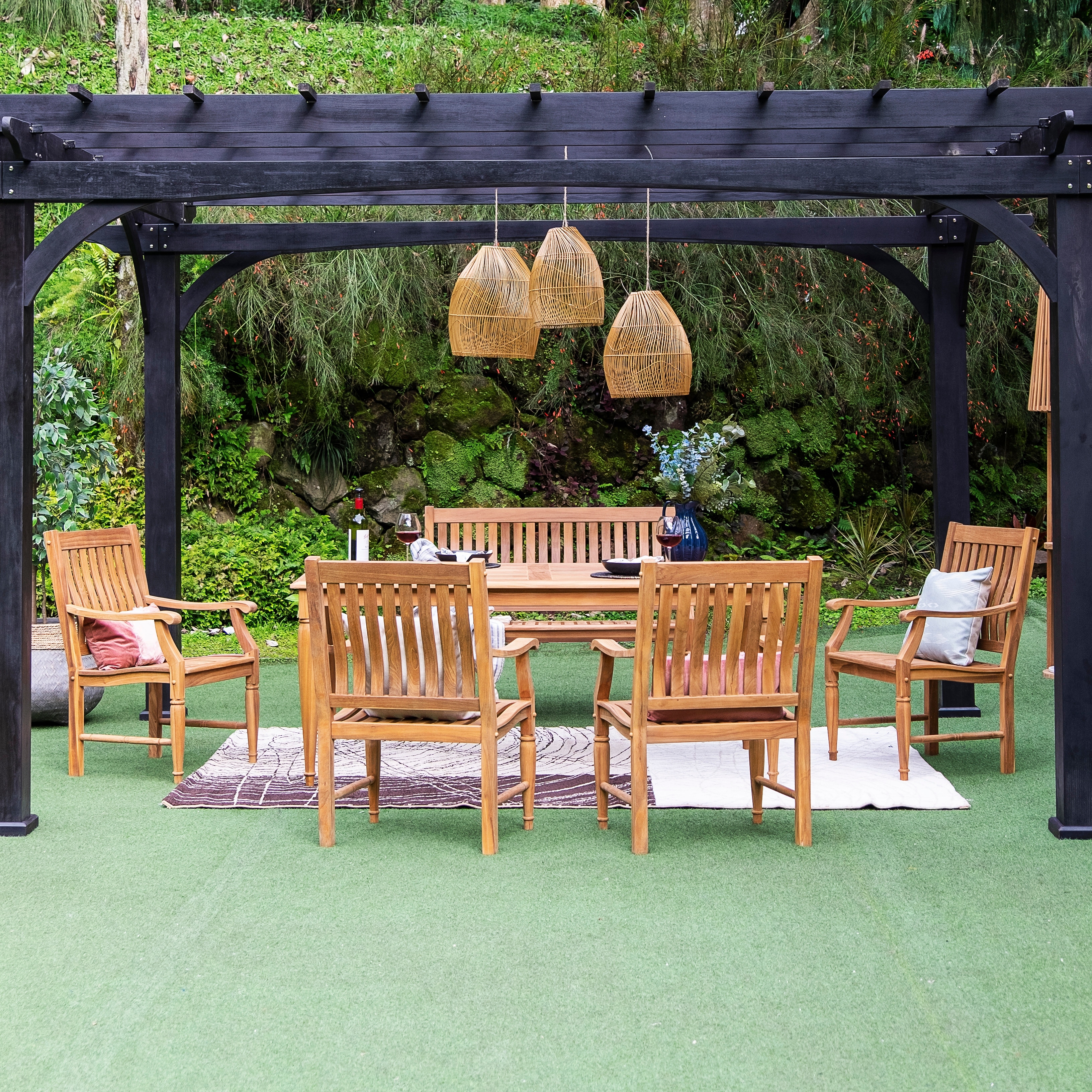 Cambridge Casual Livingston 6-piece Teak Outdoor Dining Set