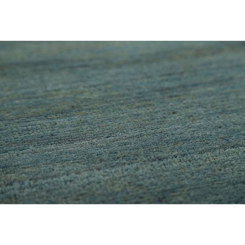 Striped Blue Modern Gabbeh Oriental Area Rug Handmade Wool Carpet - 4'4" x 5'11"