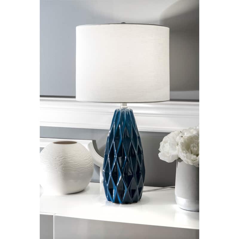 Nuloom 25" Taylor Ceramic Linen Shade Table Lamp - 13"W x 13"D x 25"H