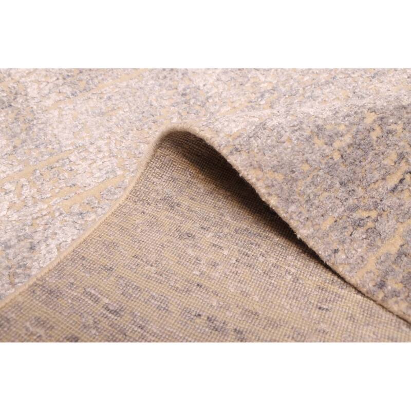 ECARPETGALLERY Hand-knotted Legacy Grey Silk, Wool Rug - 2'6 x 9'7