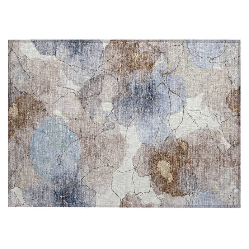 Machine Washable Indoor/ Outdoor Floral Mara Chantille Rug