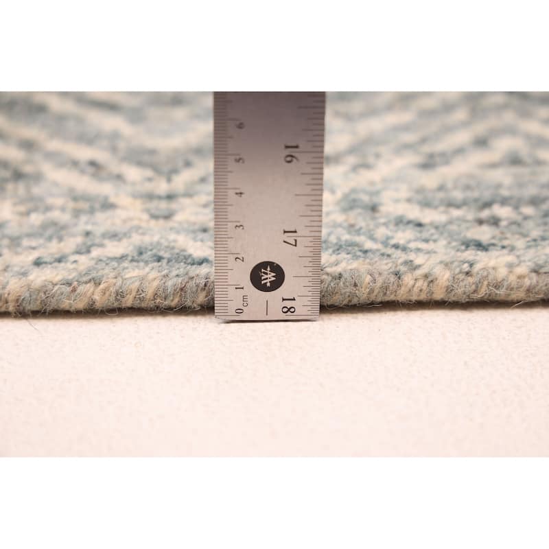 ECARPETGALLERY Hand Loomed Elysian Teal Wool Rug - 7'10 x 10'0