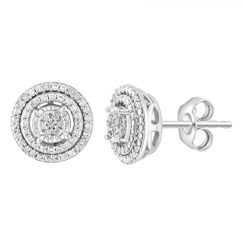 EFFY 925 Sterling Silver Diamond Earrings